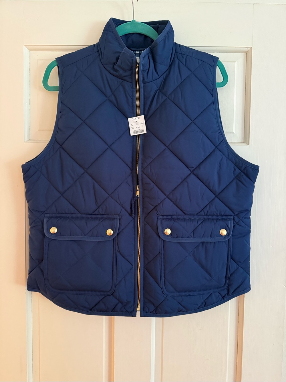 J. Crew Quilted Navy Sleeveless Puffer Vest